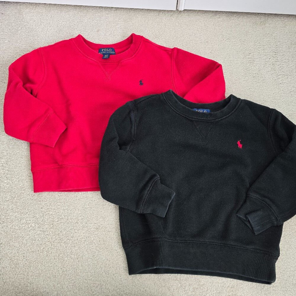 3T Ralph Lauren Fleece Sweatshirt BUNDLE Red Black